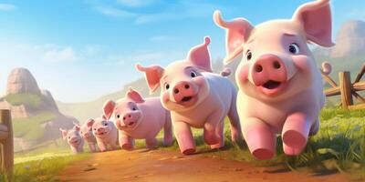 piglets in a pigsty photo