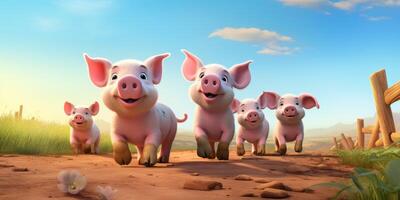 piglets in a pigsty photo