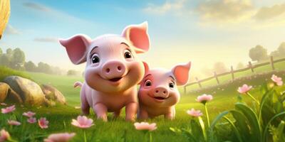 piglets in a pigsty photo