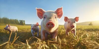piglets in a pigsty photo