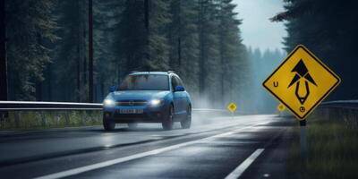 car on the highway photo