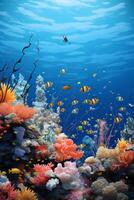 underwater world fish corals photo