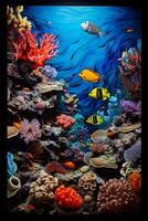 underwater world fish corals photo