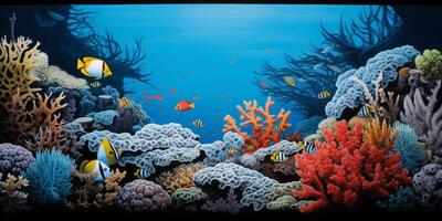 underwater world fish corals photo