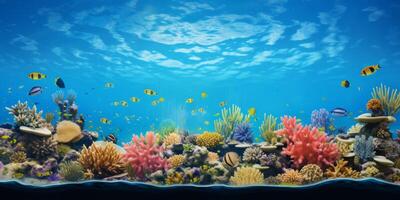 underwater world fish corals photo