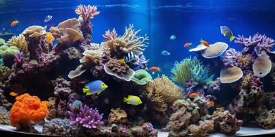 underwater world fish corals photo