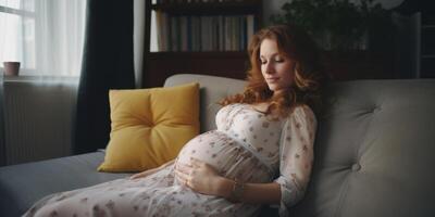 pregnant woman resting photo