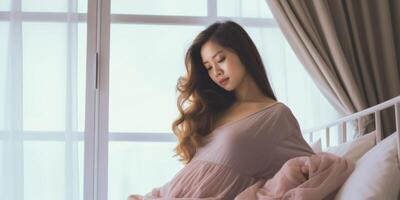 pregnant woman resting photo