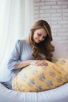 pregnant woman resting photo