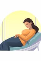 pregnant woman resting photo