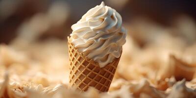 ice cream in a waffle cup photo