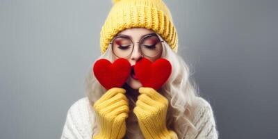 woman in a knitted sweater photo