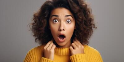 surprised girl with phone photo
