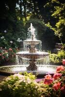 fountain in the city park photo