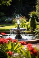 fountain in the city park photo