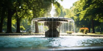 fountain in the city park photo