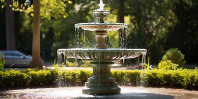 fountain in the city park photo