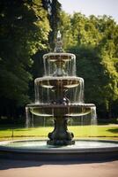 fountain in the city park photo