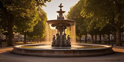 fountain in the city park photo