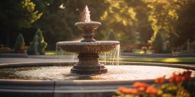 fuente en el parque de la ciudad foto