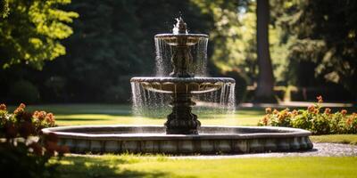 fuente en el parque de la ciudad foto