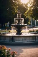 fountain in the city park photo