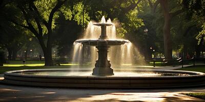 fountain in the city park photo