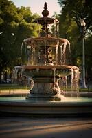 fountain in the city park photo