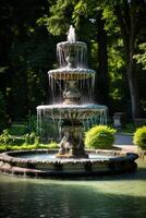 fountain in the city park photo