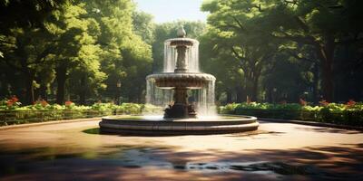 fountain in the city park photo