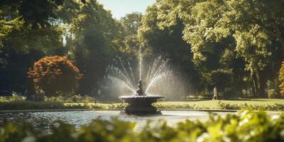 fountain in the city park photo