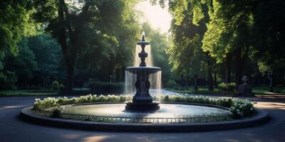 fuente en el parque de la ciudad foto