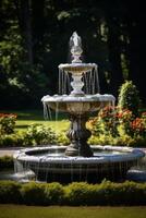 fountain in the city park photo