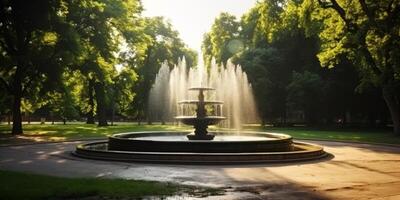 fuente en el parque de la ciudad foto