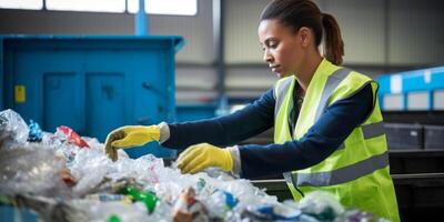 waste sorting and recycling photo