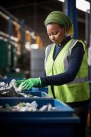 waste sorting and recycling photo