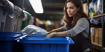 waste sorting and recycling photo