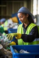 waste sorting and recycling photo
