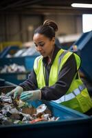 waste sorting and recycling photo