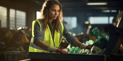 waste sorting and recycling photo