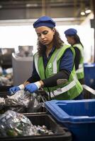 waste sorting and recycling photo