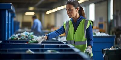 waste sorting and recycling photo