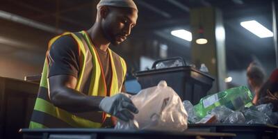 waste sorting and recycling photo