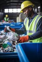 waste sorting and recycling photo