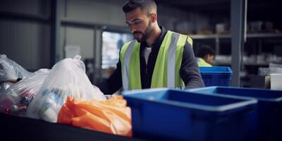 waste sorting and recycling photo