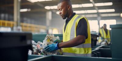 waste sorting and recycling photo