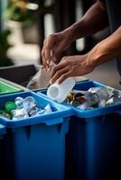 waste sorting and recycling photo