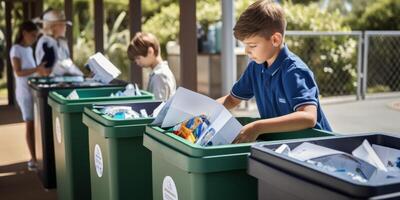 waste sorting and recycling photo