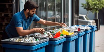 waste sorting and recycling photo