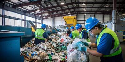 waste sorting and recycling photo